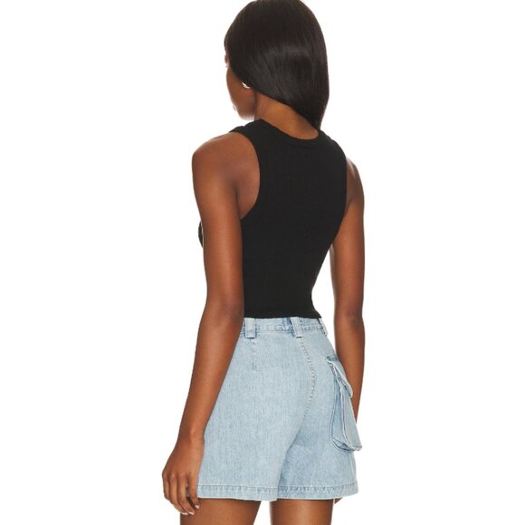 AGOLDE | Cropped Poppy Tank In Black - Picture 12 of 12